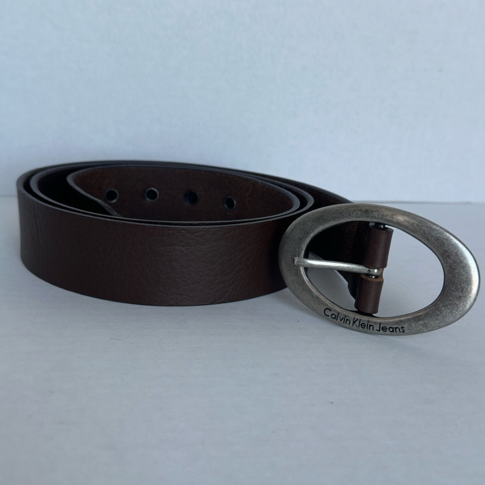 Calvin Klein Women’s Brown 100% Leather Belt Size xl